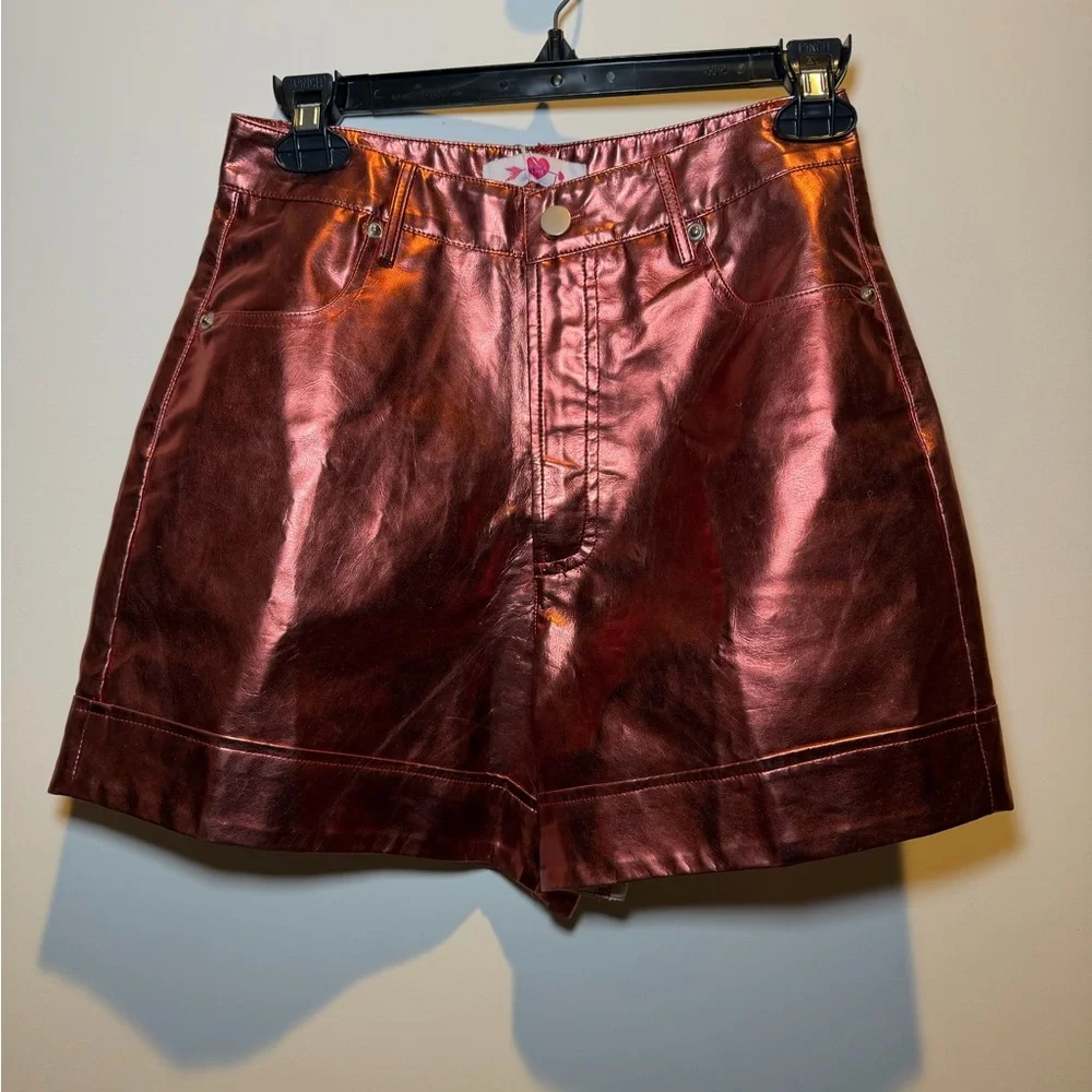 Buddy Love‎ Metallic Copper High Waist Shorts